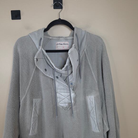 Free People Sadie Surplus Oversized Longline Knit Jacket in Beige Size XL - Picture 9 of 12